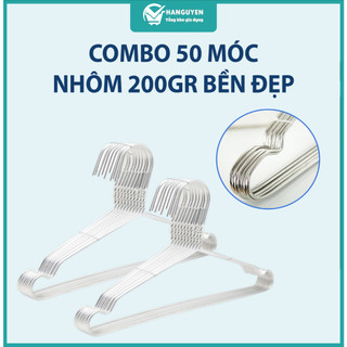 Combo 50 móc nhôm treo quần áo 200gr (L = 40cm) bền nhẹ tiện lợi dễ sử dụng