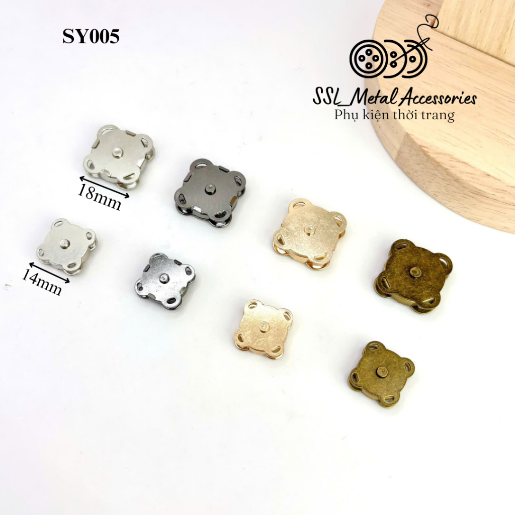 (10 cái) Nút Hít Nam Châm Khâu Tay, Phụ Kiện Làm Túi/ Xách/ Ví Kiểu Hoa Mai, nút hít khâu tay SY005 #ssl_accessorie