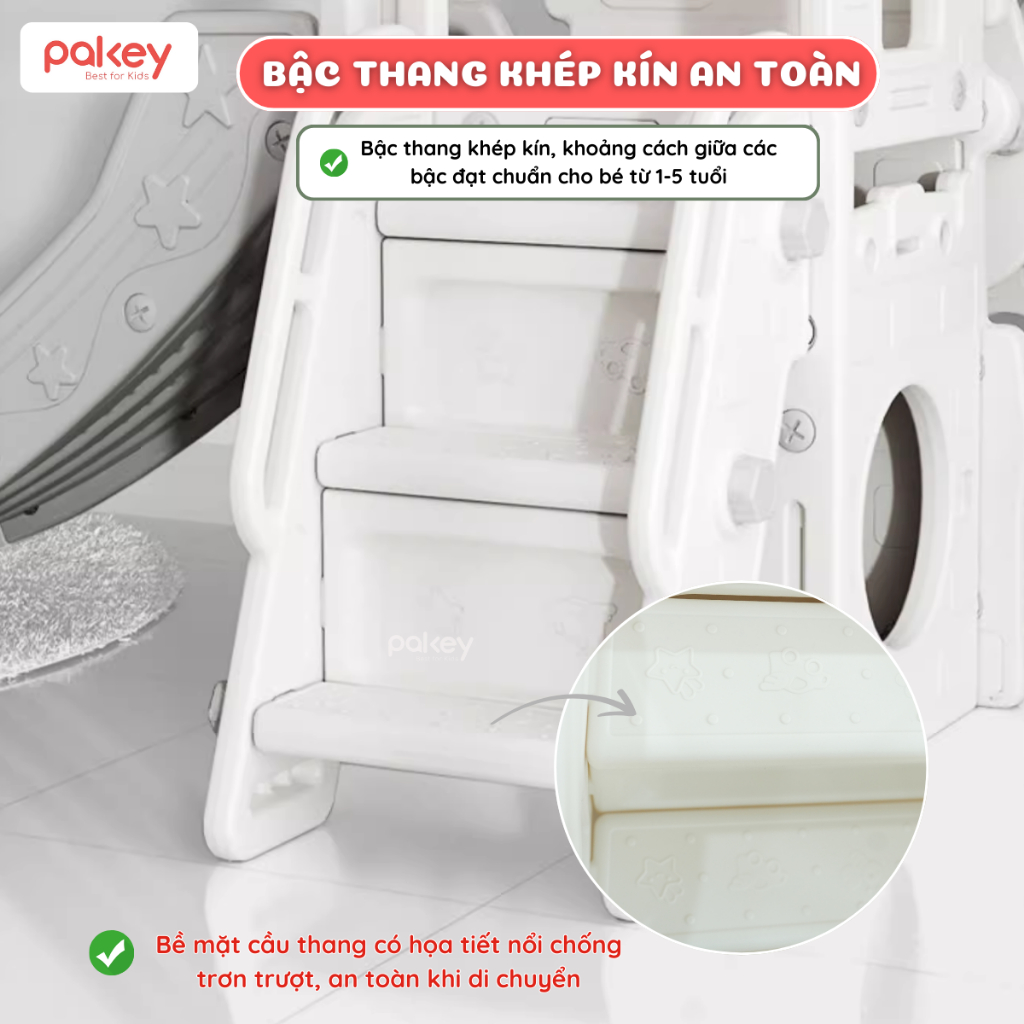 [NEW] Cầu Trượt Cho Bé Cỡ Lớn Trọng Tải Đến 60Kg, Cầu Tuột Cho Bé Bậc Thang Khép Kín Máng Trượt Dài Đến 190cm