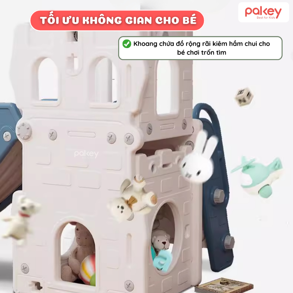 [NEW] Cầu Trượt Cho Bé Cỡ Lớn Trọng Tải Đến 60Kg, Cầu Tuột Cho Bé Bậc Thang Khép Kín Máng Trượt Dài Đến 190cm