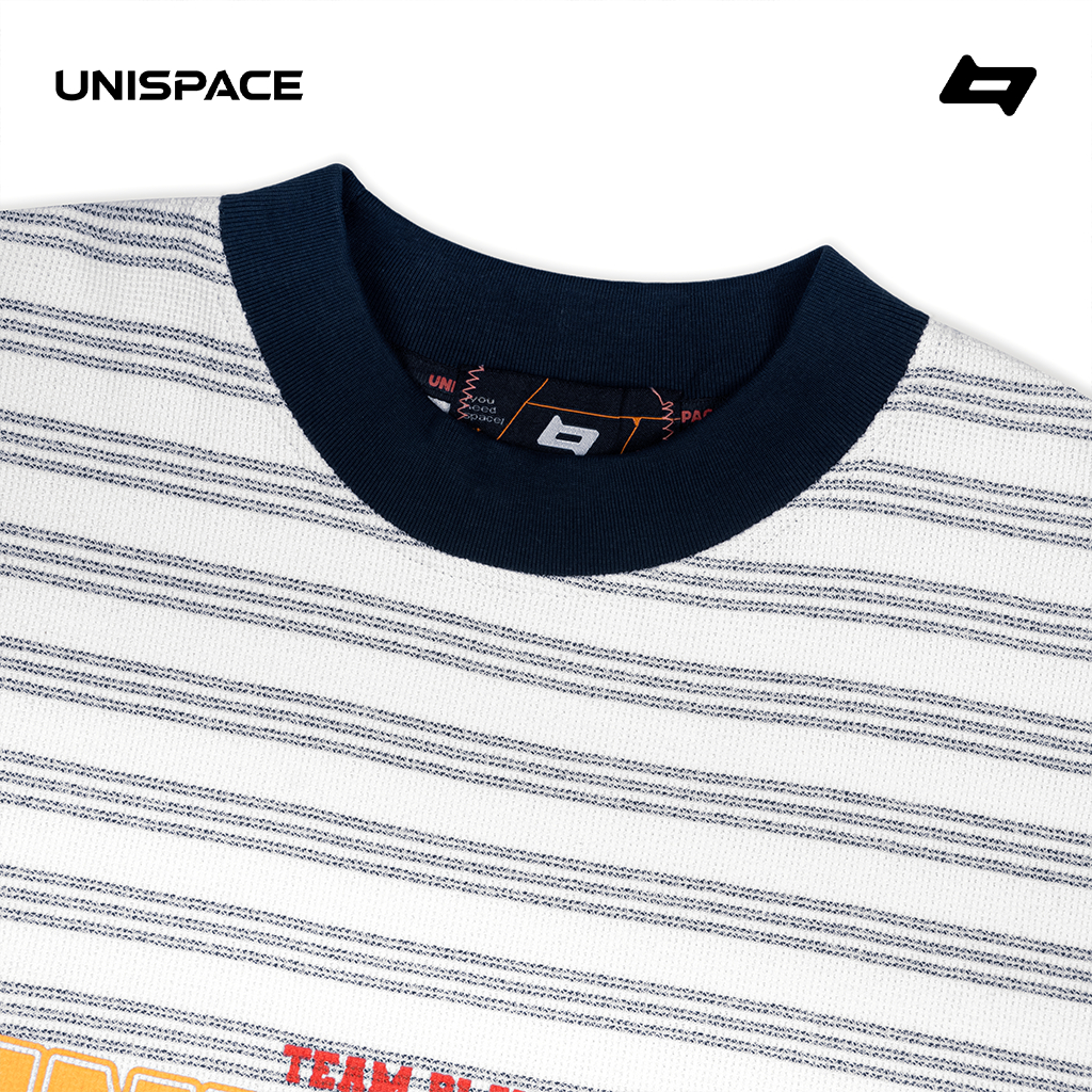 Áo thun local brand cotton sọc cá sấu cotton By UniSpace tay lỡ form rộng unisex oversize nam nữ Sparkly
