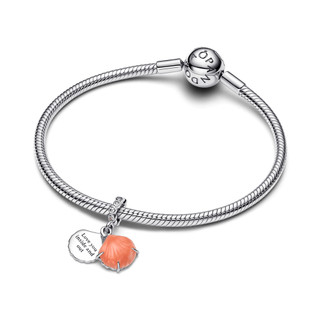 Charm Treo Pandora Bạc Vỏ Sò San Hô Sắc Cam Rực Rỡ 793821C01
