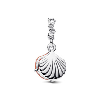 Charm Treo Pandora Bạc Vỏ Sò San Hô Sắc Cam Rực Rỡ 793821C01