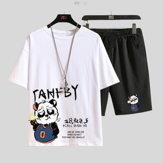 (TĐồ Bộ Thể Thao Nam Tập GYM Vận Động Thể Thao Vải Thun Thoáng Mát In Gấu TANBY C