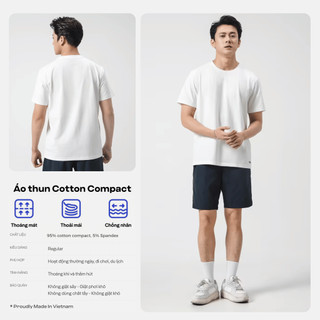 Áo thun nam Cotton Compact phiên bản Premium chống nhăn vải thoáng mát co giãn tốt Coolmate
