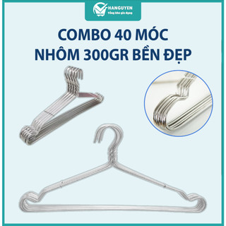 Combo 40 móc nhôm treo quần áo 300gr (L = 43cm) bền nhẹ tiện lợi dễ sử dụng