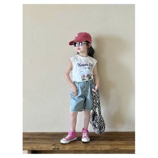 [B&G] Sét bộ áo cotton kèm quần jean lửng nặng động dễ thương mùa hè cho bé gái từ 10-45kg