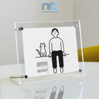 Khung ảnh mica, Khung ảnh để bàn mica - Khung mica kích thước 19x25cm, 20x20cm - Mica trong suốt 2 mặt (Tặng phụ kiện)
