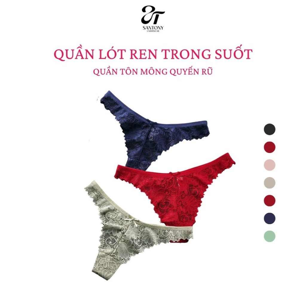 [Combo 5/10] Quần Lót Ren Lọt Khe Nữ Gợi Cảm Thiết Kế Sexy Co Giãn, Chất Ren Hoa Mềm Mịn Thoáng Mát- 911