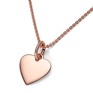Mặt Dây Chuyền Pandora Mạ Vàng Hồng 14K Trái Tim Khắc Chữ 388914C00