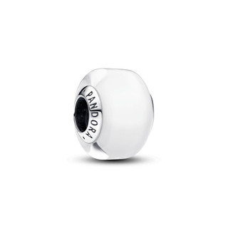 Charm Pandora Moments Bạc Murano Mini Trắng Trong Suốt - White Mini Murano Glass Charm