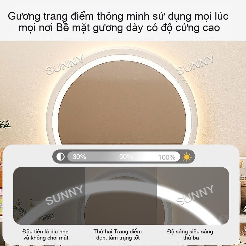 SUNNY Bàn trang điểm đơn giản Bàn phấn gương có ngăn kéo lưu trữ tiện lợi phù hợp phòng ngủ nữ tính