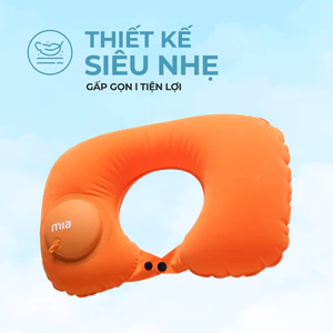 Gối Cổ Bơm Hơi Gấp Gọn MIAvn - Size S Orange, Chất Liệu Siêu Nhẹ, Tiện Lợi Mang Theo Khi Du Lịch, Dã Ngoại