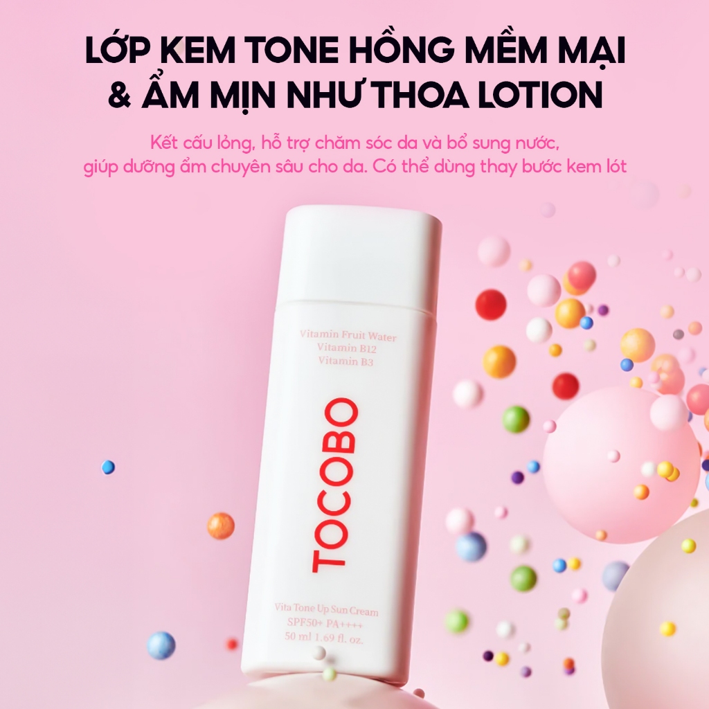 [Quà tặng] Kem chống nắng nâng tone Tocobo Vita Tone Up SPF50+ PA++++ 1.5ml