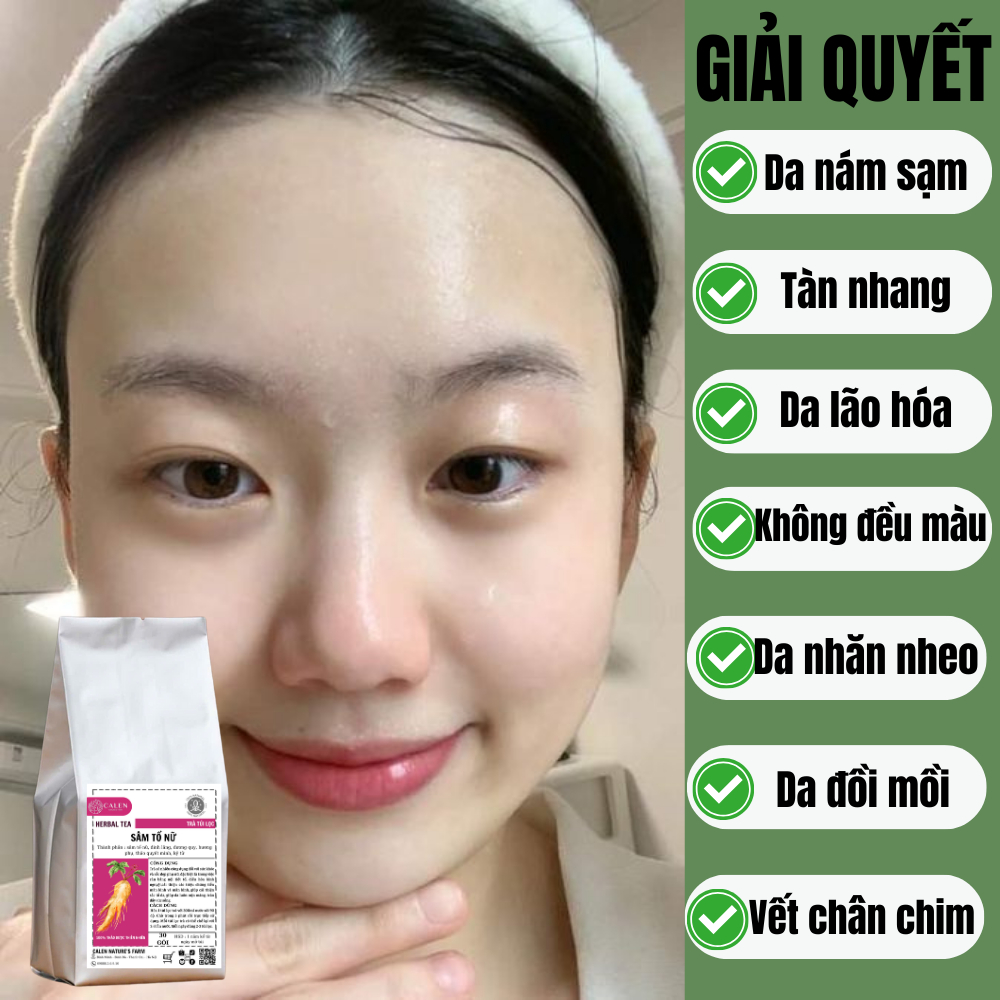 Trà sâm tố nữ Calen Nature's Farm giúp ổn định nội tiết, đẹp dáng, đẹp da bịch 30 lọc