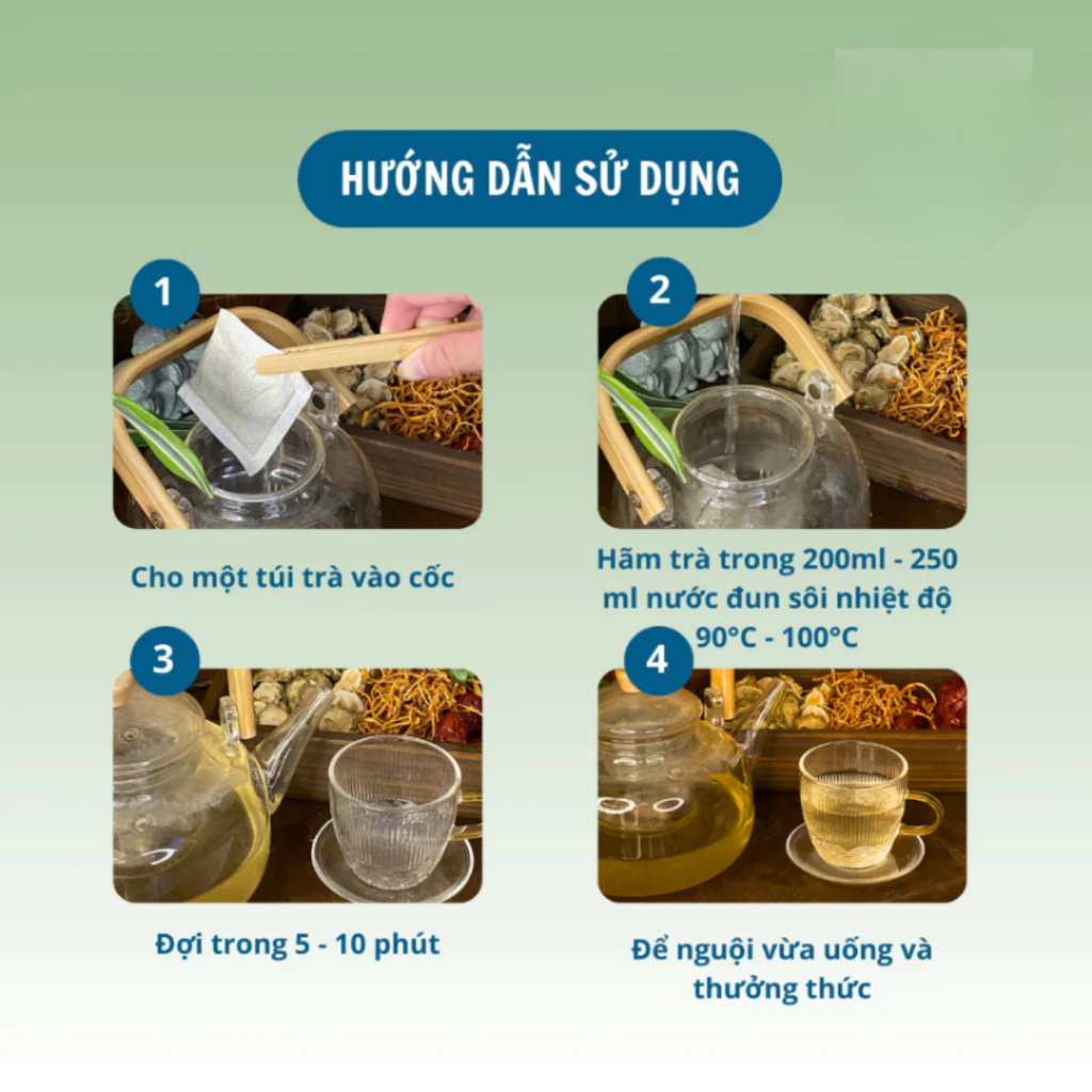 Trà sâm tố nữ Calen Nature's Farm giúp ổn định nội tiết, đẹp dáng, đẹp da bịch 30 lọc