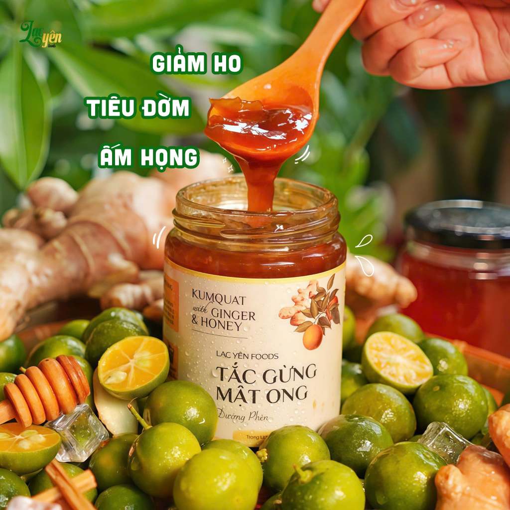 Tắc Gừng Mật Ong Lạc Yên Foods - Hỗ Trợ Giảm Ho Dịu Cổ Họng Vị Chua Ngọt Dễ Uống Không Chất Bảo Quản 3