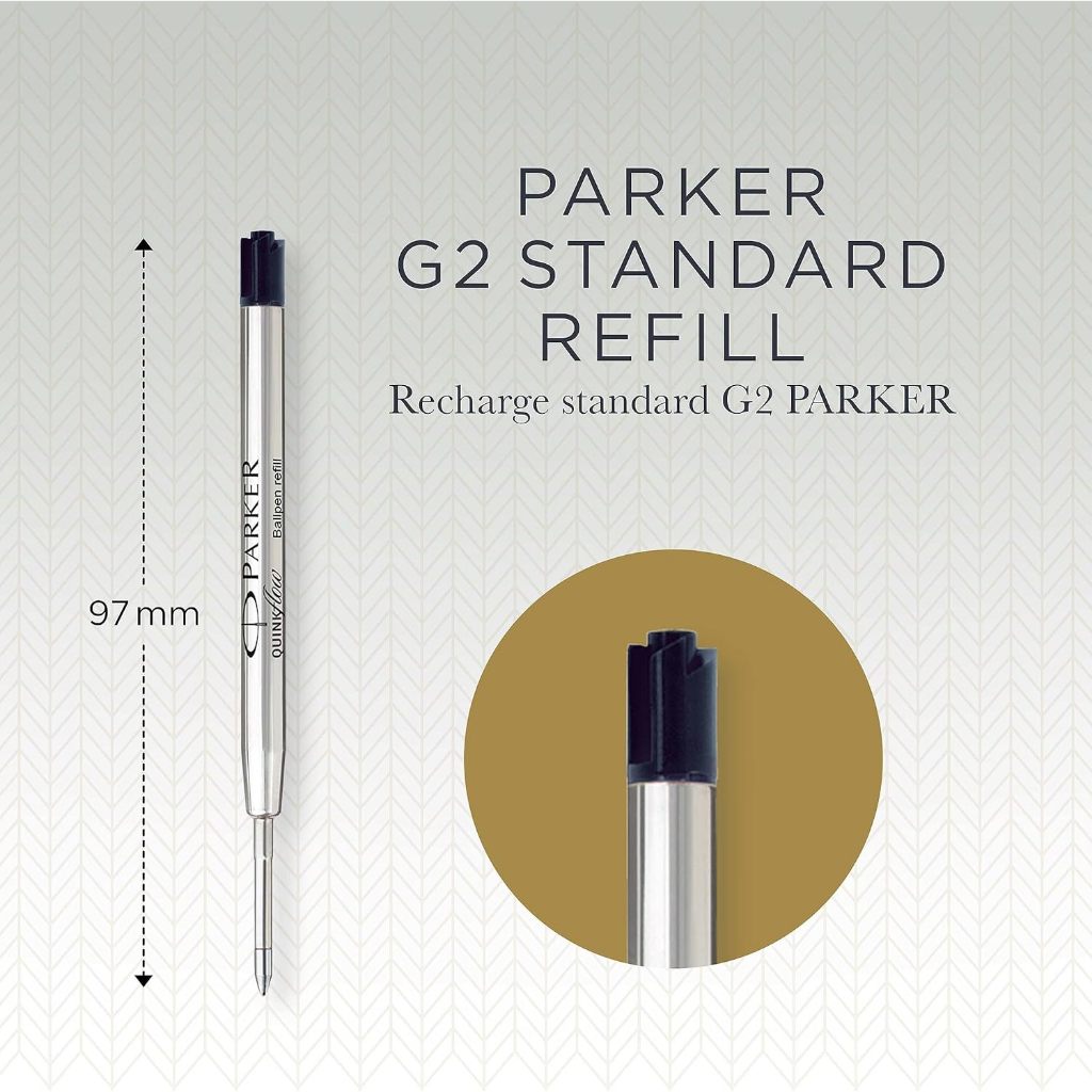 PARKER Quinkflow Ballpoint Pen Refill/Ruột bút bi Parker/Chính hãng/G2 Standard/Mực đen xanh