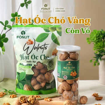 Hạt óc chó vàng còn vỏ Fonut 500g-300g - Hạt dinh dưỡng nấu sữa hạt, ăn vặt, ăn kiêng healthy
