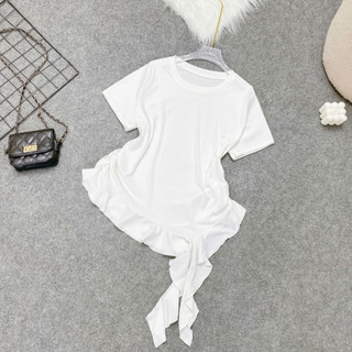 Áo Thun Nữ Bigsize Vạt Bèo Tua Rua Cá Tính Chất Thun Tăm Lạnh Co Giãn Mặc Mát A286