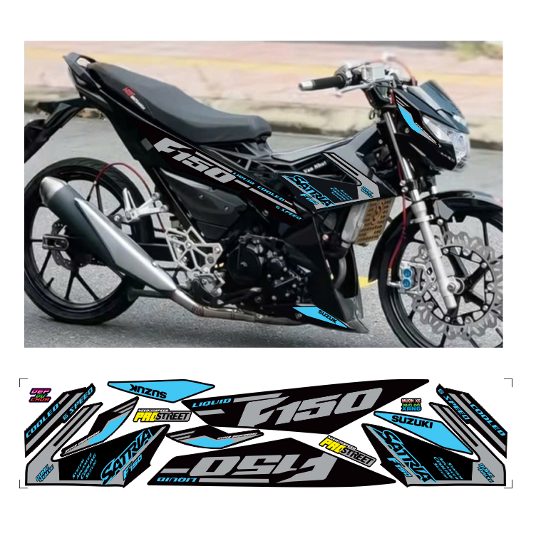Tem rời SATRIA F150 đa dạng màu sắc chất liệu in 3 lớp PPF  chống nước không phai màu nhãn dán.