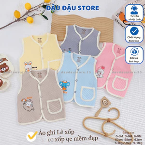 Set 2-3 Áo Gile Xốp Trần Bông Quảng Châu Thu Đông Cúc Giữa cho bé trai bé gái 5-11kg AXOP03 Đậu Đậu Store