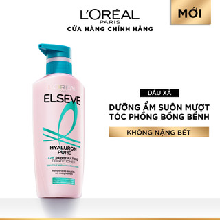 Dầu xả nhẹ bồng mái tóc 72H Elseve HA Pure cho da đầu dầu hoặc Moist cho da đầu khô 375ML