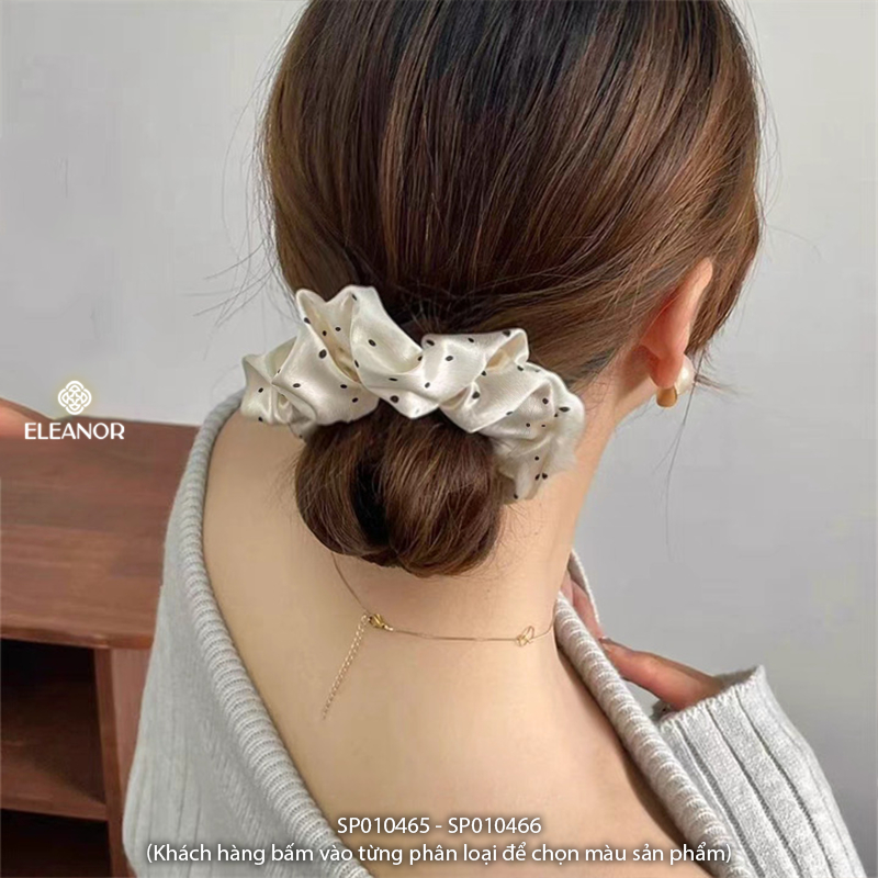 Dây buộc tóc nữ scrunchies Eleanor Accessories vải trơn phối chấm bi phụ kiện tóc dây cột tóc 10465