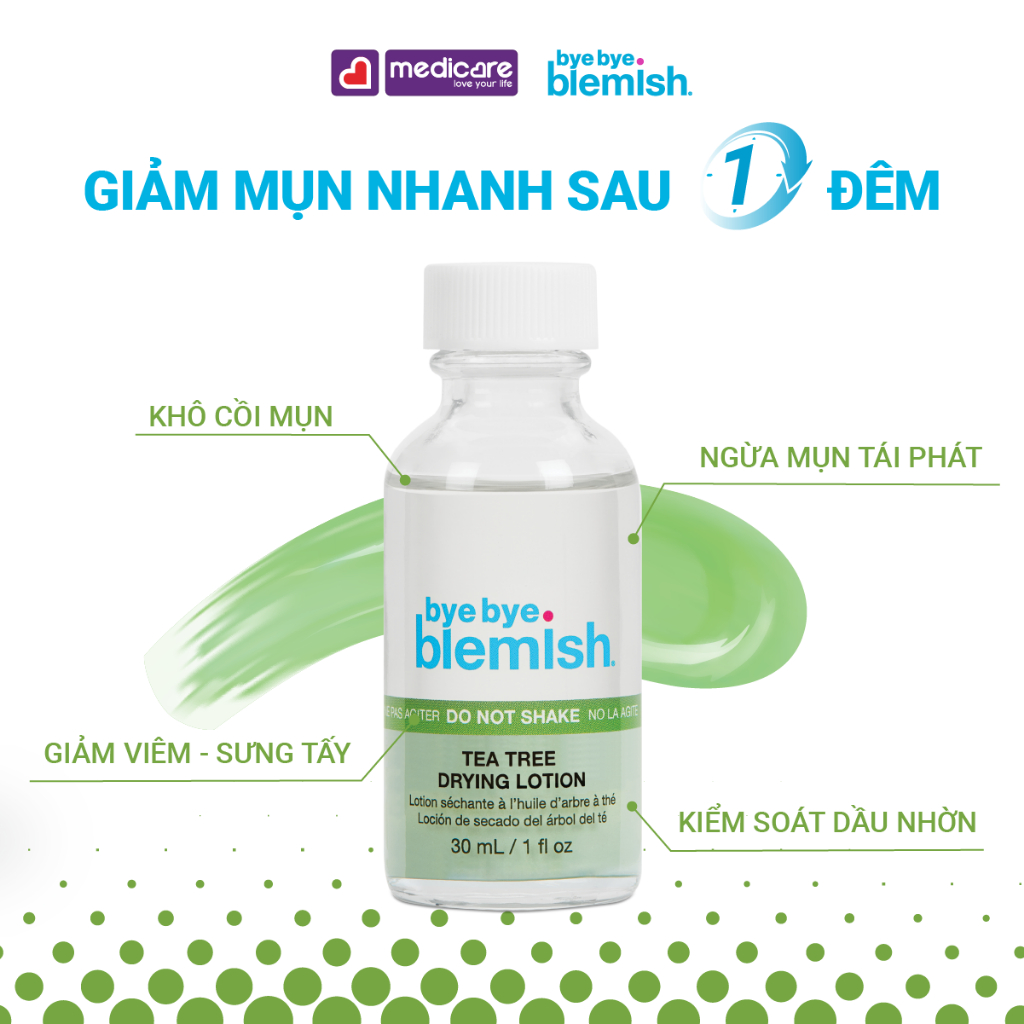 Lotion Bye Bye Blemish chấm mụn dành cho mọi loại da và da nhạy cảm 30g