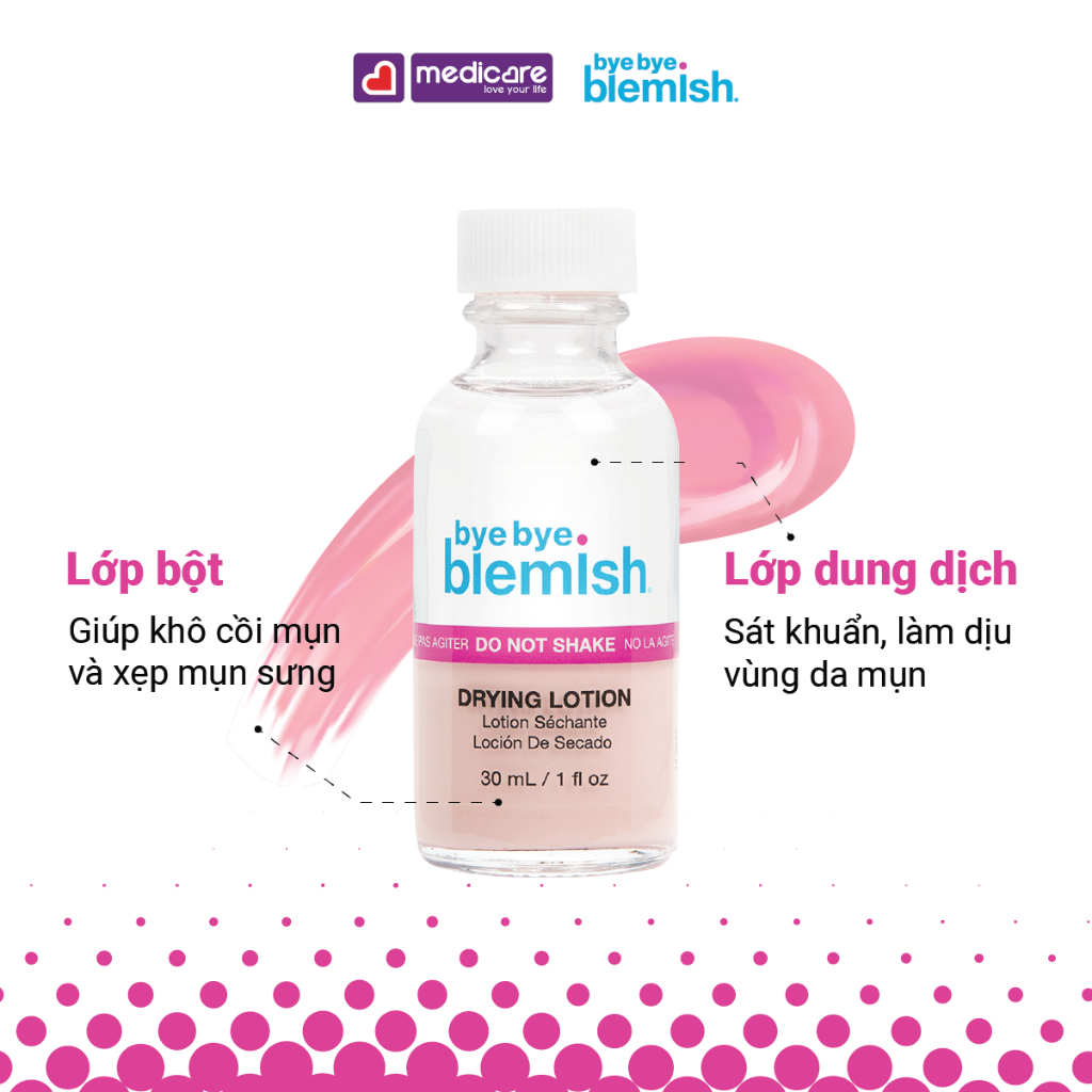 Lotion Bye Bye Blemish chấm mụn dành cho mọi loại da và da nhạy cảm 30g