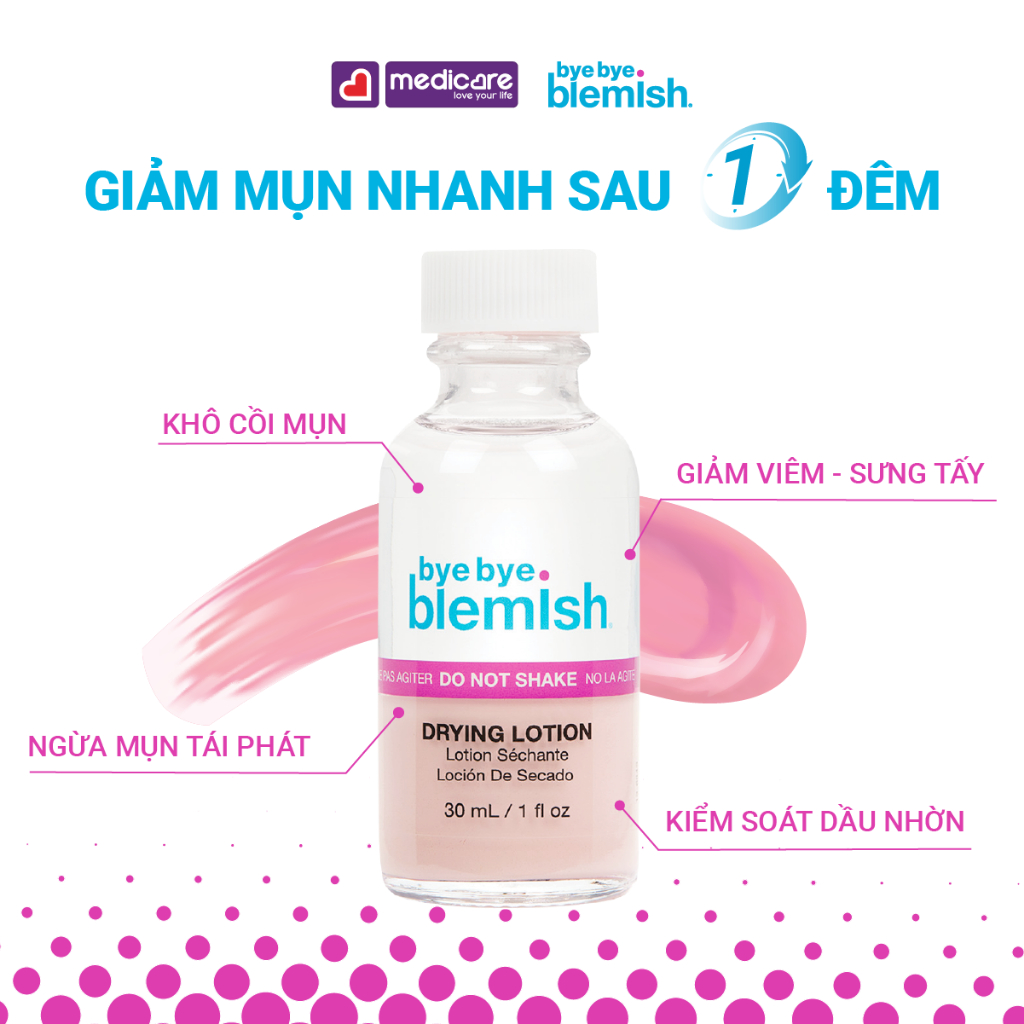 Lotion Bye Bye Blemish chấm mụn dành cho mọi loại da và da nhạy cảm 30g