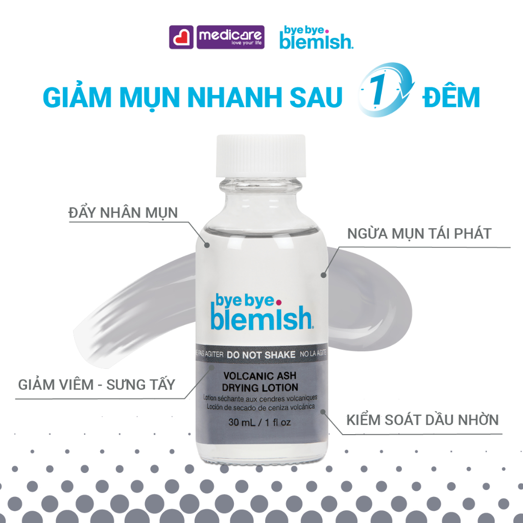 Lotion Bye Bye Blemish chấm mụn dành cho mọi loại da và da nhạy cảm 30g