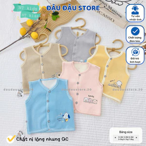 Set 2-3 Áo Gile Nỉ Lông Nhung Sơ Sinh QC Thu Đông Cúc Giữa cho bé trai bé gái 5-11kg GLE01 Đậu Đậu Store