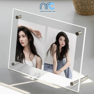 Khung ảnh mica trong suốt, Khung ảnh acrylic để bàn - Kích thước 18x24cm, 20x20cm - Tặng phụ kiện