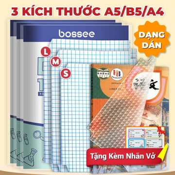 Bọc Sách Vở Decal Dán A5/A4/B5 - Tặng Nhãn Vở - Giấy Bọc Sách Giáo Khoa, Vở Ô Ly Học Sinh Sạch Sẽ Bền Đẹp _ Bositu