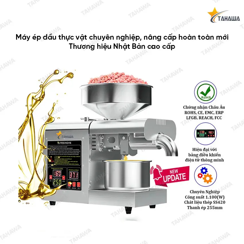 Máy ép dầu ăn TH-T3- Nguyên chất tại nhà - Bảo hành 24 tháng - free ship toàn quốc- Ép dầu nguyên chất