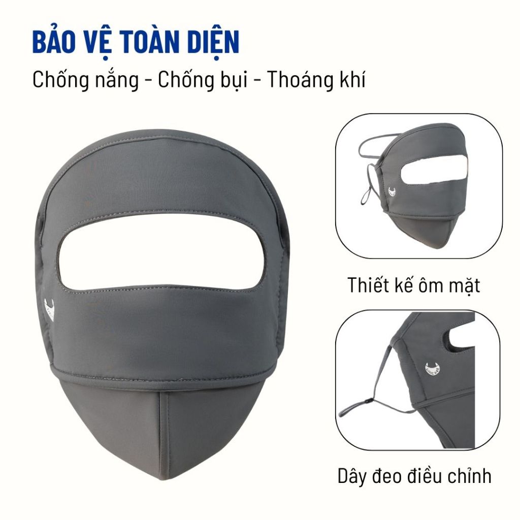 Khẩu trang chống nắng toàn mặt Unicare, khẩu trang Full Face thoáng khí che chắn toàn diện, phù hợp nam và nữ