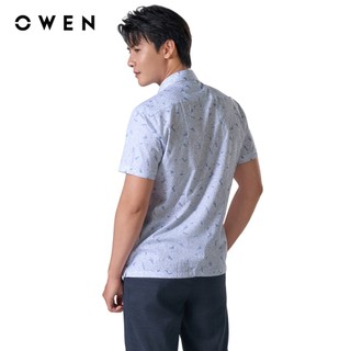 Owen - Áo sơ mi ngắn tay Body Fit AB250034NT màu Trắng chất liệu Bamboo spandex