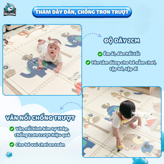 [NEW] Thảm Xốp XPE GẤP GỌN Tiện Lợi Dày 2CM, Thảm Cho Bé 2 Mặt Êm Ái Chống Trơn Trượt, An Toàn Cho Bé Tập Bò, Tập Đi