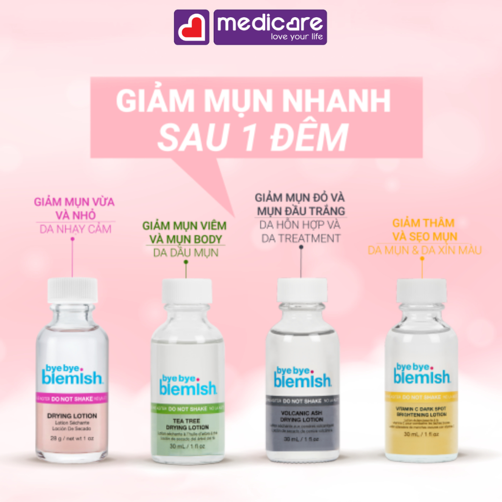 Lotion Bye Bye Blemish chấm mụn dành cho mọi loại da và da nhạy cảm 30g