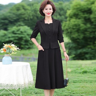 Đầm Dài Tay Cổ Vest Nữ Tính Của Mẹ  VH14