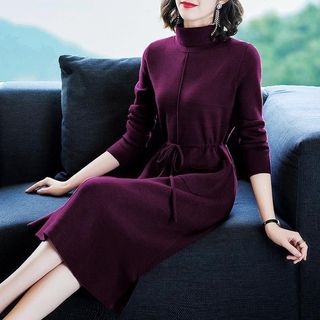 Đầm Len Dệt Kim Thắt Eo Thời Trang AL22