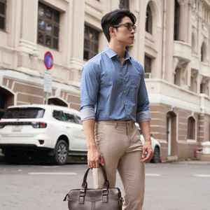Áo Sơ Mi Bạc Hà In Họa Tiết Nam Tay Dài NINOMAXX 2302007