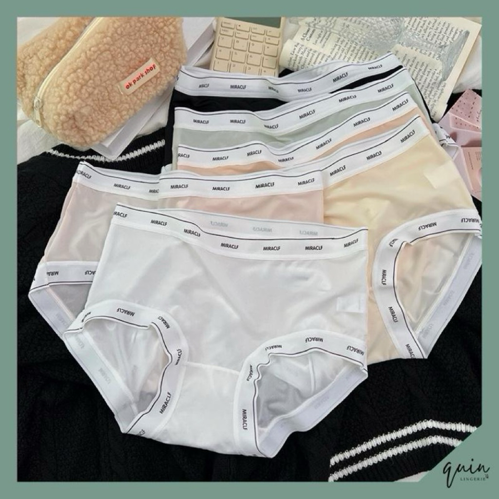 Combo 5 Quần Lót Nữ Su Lụa Băng Co Giãn 4 Chiều Cạp Chữ Siêu Mỏng Mịn Mát Lạnh Mùa Hè Q038