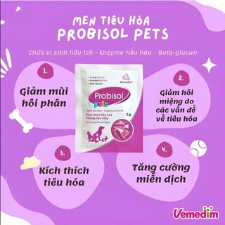 Men Tiêu Hóa (Vi Sinh) cho Cún Mèo Vemedim Probisol Pets - Gói 5g