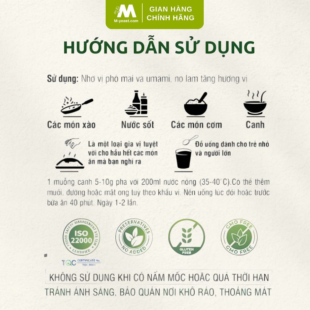 [COMBO 2] Bột Cao Nấm Men Bia Nguyên Chất – Đạm Thực Vật Từ Nấm Men, Dễ Hấp Thu