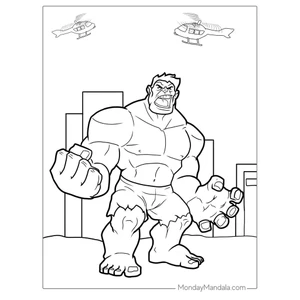 20 tranh tô màu Hulk (Mực và giấy chính hãng - an toàn cho bé)