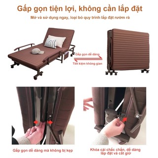 Panda giường gấp gọn Đa Chức Năng Di Động,Giường Xếp Điều Chỉnh Được Độ Ngả Khung Không cần cài đặ