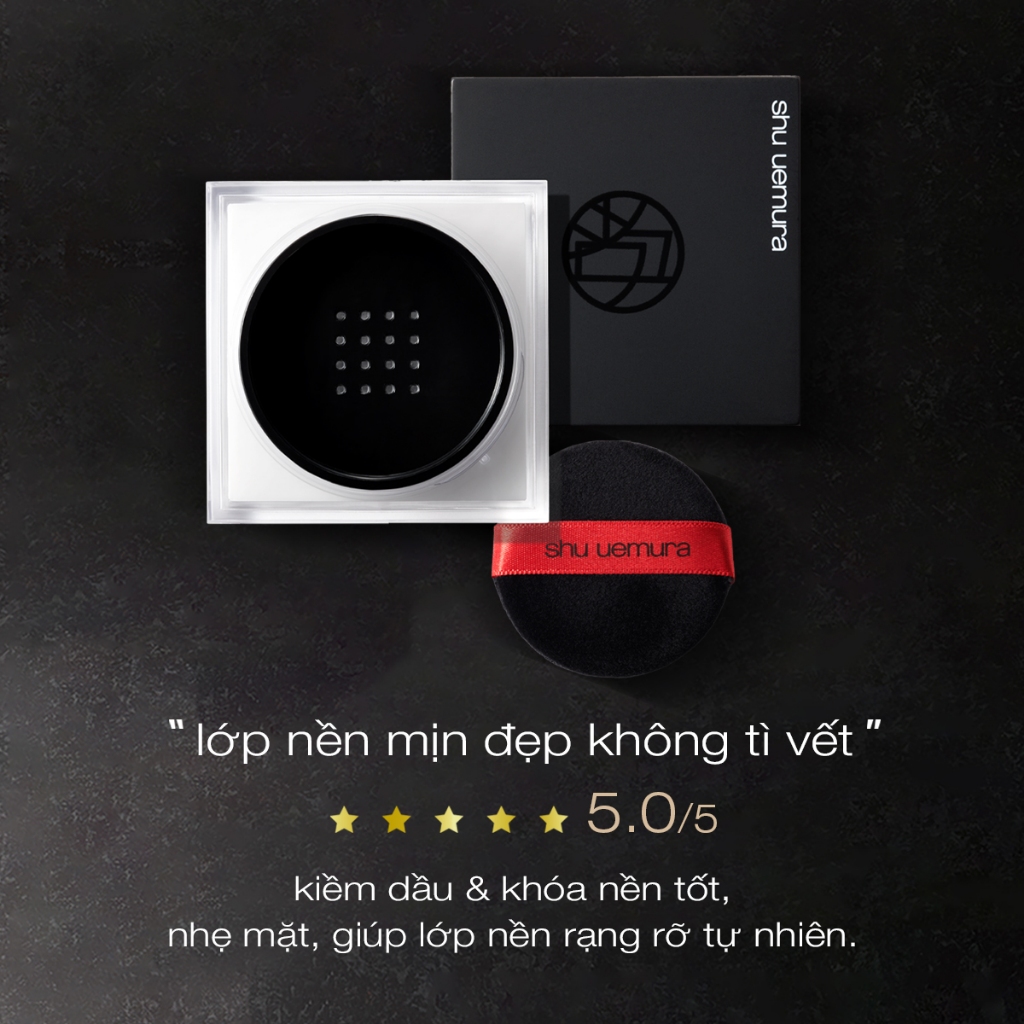 phấn phủ dạng bột siêu mịn mờ lì kiềm dầu lâu trôi shu uemura unlimited mopo breathable fixing loosepowde