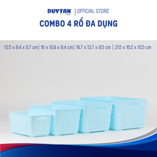 Combo 4 rổ nhựa đa dụng MATSU, nhựa PP nguyên sinh cao cấp, đựng thực phẩm, vật dụng đa năng
